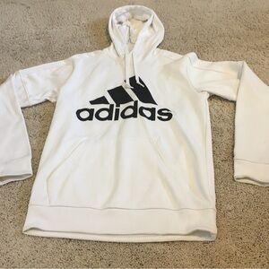 Men’s size small white Adidas climawarm hooded sweatshirt